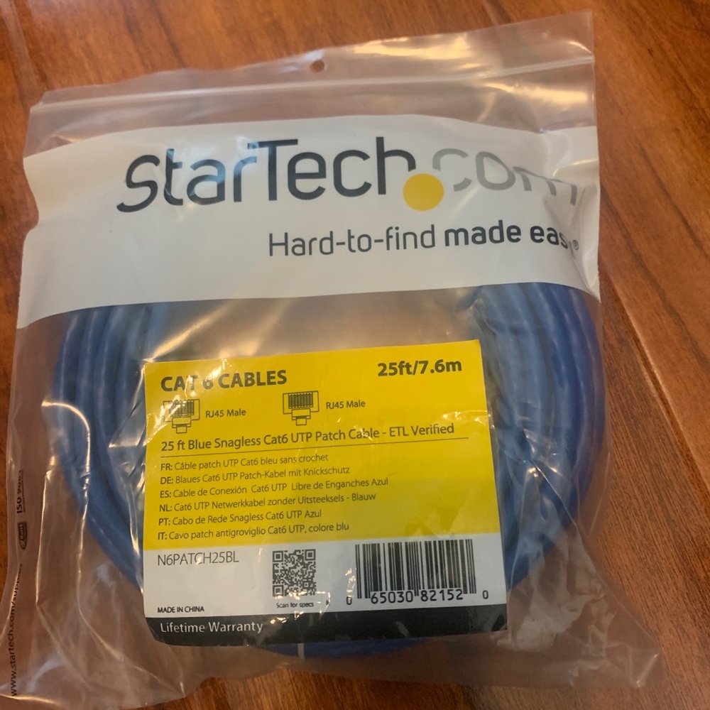 Star Tech 25 foot Ethernet Cord- BRAND NEW
